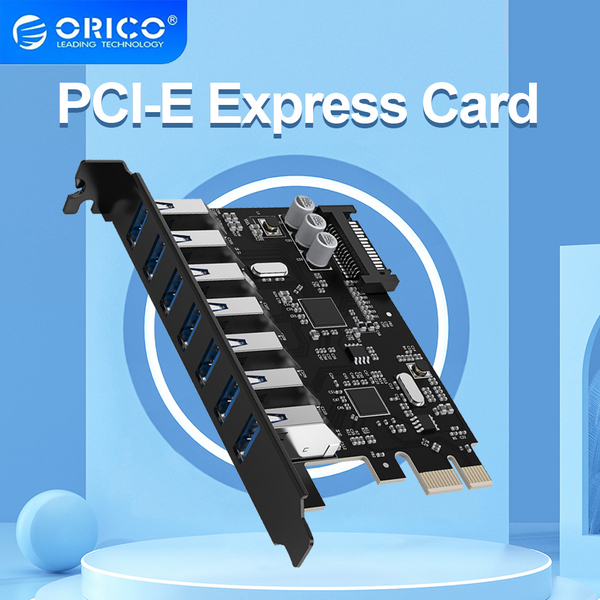 ORICO SuperSpeed 2/5/7 Port USB 3.0 PCI-E Express Card with A 15pin SATA Power Connector PCIE Adapt for Windows 8/10/Linux