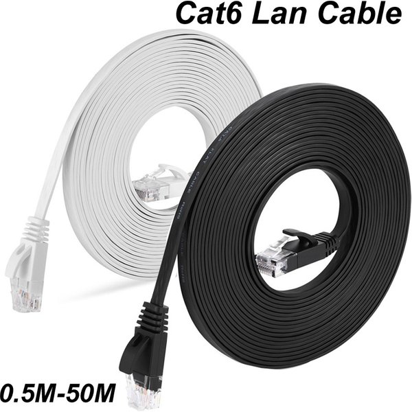 1000 Mbit/s flaches Ethernet Cat6 Lan 10 m UTP Cat 6 RJ 45 Netzwerkkabel RJ45 Twisted Pair Patchkabel für Laptop-Router 0,5 m/1 m/15 m 20