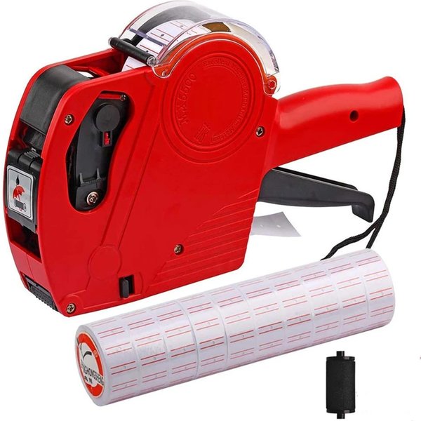 Pistolet d'étiquetage manuel MX-5500 à 8 chiffres avec 1 machine de codage à encre pour les magasins de détail, les supermarchés, $ € £ ₽ Kg
