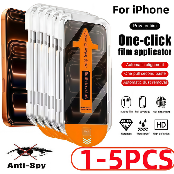 1-5 sztuk prostych w montażu folii ochronnych z powłoką hartowaną chroniących przed podglądaniem, odpowiednich do iPhone 17 16 15 14 13 12 11 Pro Max Mini Plus XR XS