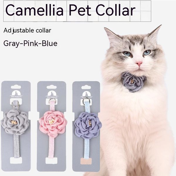 Colliers de fleur de camélia pour animaux de compagnie, collier de chat mignon, anniversaire de princesse, outil en spantool réglable pour animaux de compagnie, fournitures d'accessoires pour animaux