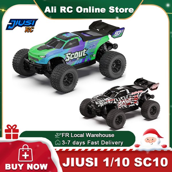 2026 Neues JIUSI 1/10 SC10 RC Auto 4WD Brushless 2800KV Antriebsauto Gyro-Stabilisierung 2.4G Fernsteuerung 3S 3000MAH RC Truck Kompatibel mit FPV HD-Brillen