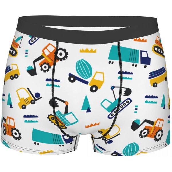 Boxer drôle excavatrices mignonnes dessin animé Shorts culottes hommes sous-vêtements camions garçon aime les caleçons respirants pour homme S-XXL