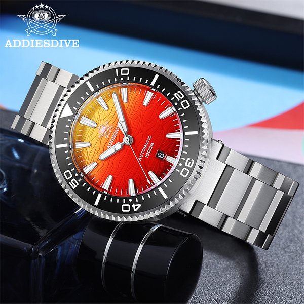 ADDIESDIVE 2025 NEW Men Watch AD2526 BGW9 Blue Luminous 8215 Movement 1000M Waterproof Sapphire Grass Automatic Mechanical Watch