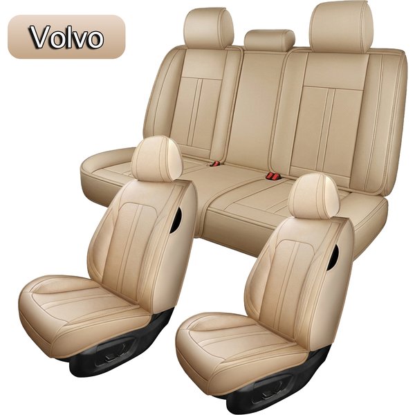 Autositzbezüge Komplettset für Volvo XC60, XC40, S60, XC90, EX40, Sitzschoner Kunstleder, Airbag-kompatibel Wasserdicht, Atmungsaktiv Weich, 5-Sitzer