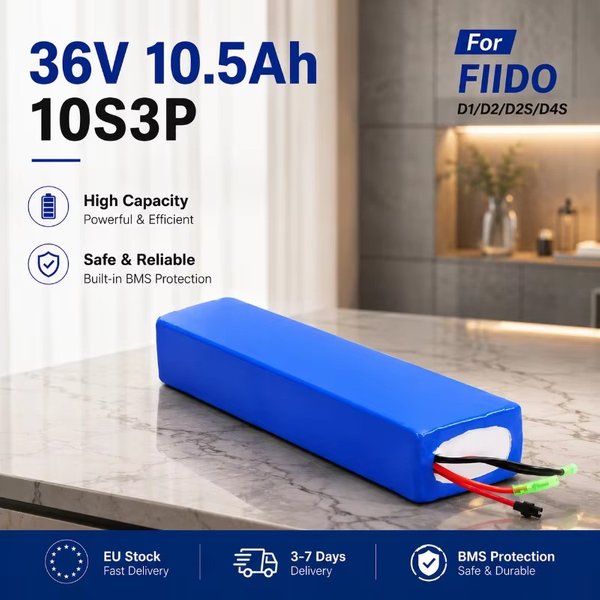 Austauschbatterie für Fiido D1 D2 D2S D4S 36V 10S3P Lithium-Ionen-Elektrofahrradbatterie