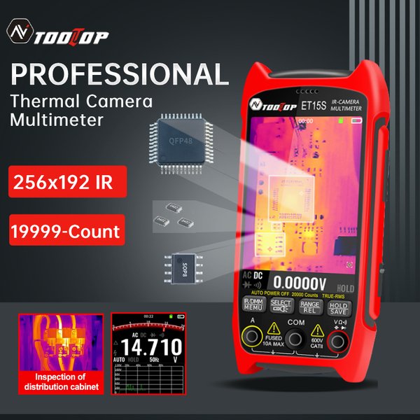 TOOLTOP ET15S 256 * 192 Wärmebildkamera in Industriequalität 19999 Zählungen Multimeter Makroobjektiv PCB Wärmebildkamera Elektrische Inspektion