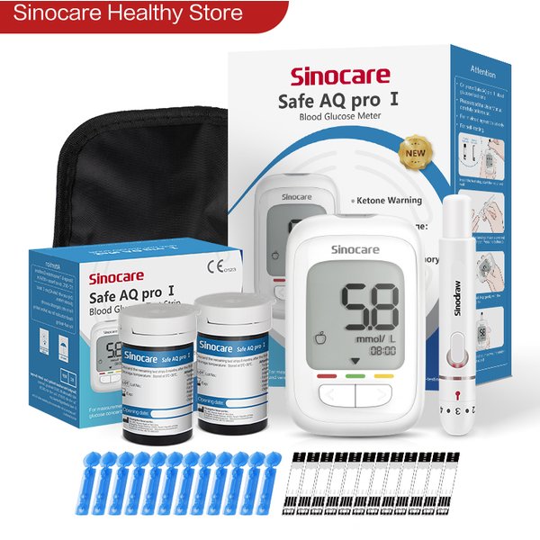 Sinocare Safe AQ pro Ⅰ Glucometer Diabetes Blutzuckermessstreifen und Lanzetten (Kit oder nur Streifen))