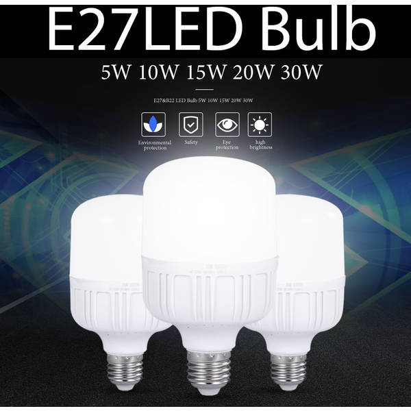 Ampoules LED E27 lampes Ultra lumineuses haute puissance 5W 10W 15W 20W 30W 40W 50W blanc froid 220V lampe à économie d'énergie pour chambre cuisine