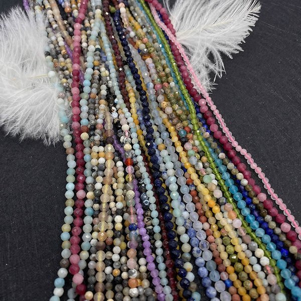 En gros 2/3/4MM améthyste naturelle oeil de tigre grenat Mini perle en vrac bricolage hommes et femmes mode Bracelet collier bijoux