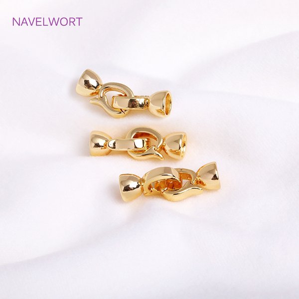 18K vergoldete Perlenverschlüsse für die Armbandherstellung, eingelegte Zirkon-Messing-Verbindungsverschlüsse für Schmuck, DIY-Zubehör im Großhandel