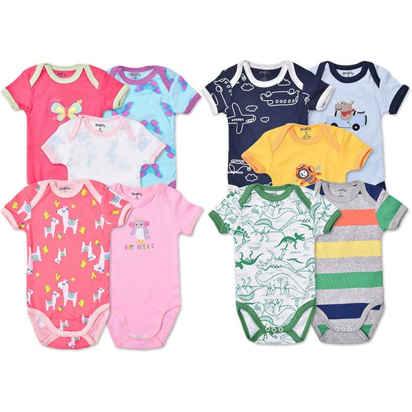 Combinaison à ailes en coton à manches courtes, 5 pièces, 3M-24M, body pour bébé