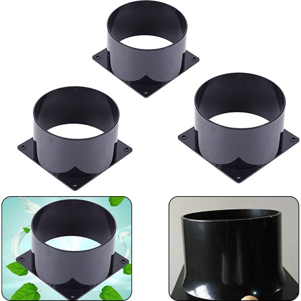 1PC 75/100/120mm Schwarz Flansch Stecker ABS Quadratischen Boden Gerade Flansch Lufteinlass Und auslass Geeignet Für Anschluss Ventilati