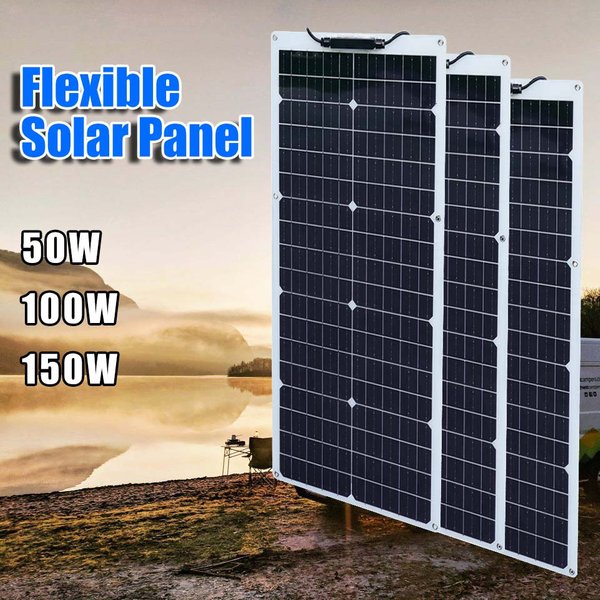 50W 100W 150W Solarpanel Flexibles Photovoltaikpanel Solarladegerät, für Camping, Touristenwohnwagen, Wohnmobile, Versand aus der EU