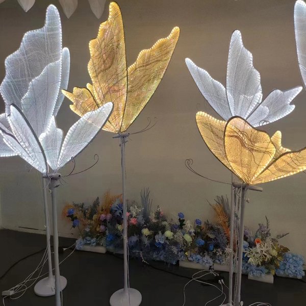 Lampe de sol papillon pour mariage 60/80/100cm, lampe de plafond papillon créative, décoration suspendue papillon pour mariage et Noël