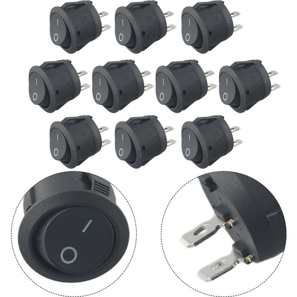 10 pièces 12V interrupteur à bascule rond marche/arrêt 2 broches SPST camping-car caravane camping-car pour voiture Auto bateau appareils ménagers