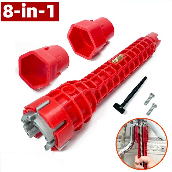 8 in 1 Waschbecken Wasserhahn Schlüssel Reparatur werkzeug für Toilette Bad Küche Wasserhahn Montage Schraubens chl üssel Sanitär Entfernung Installation Schraubens chl üssel Set