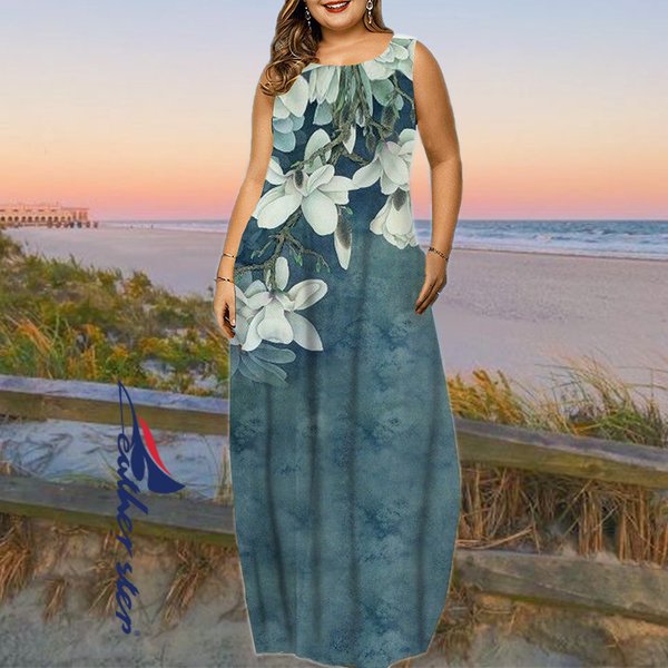 Robe de vacances à imprimé floral pour femmes, grande taille, sexy, style Boho, élégante, décontractée