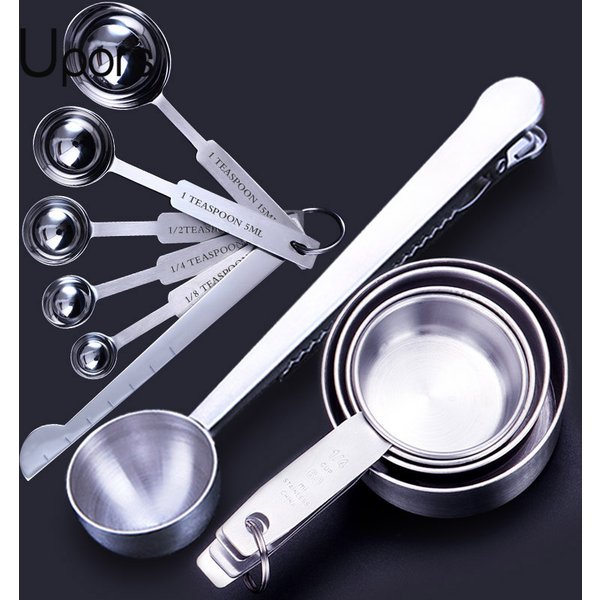 UPORS tasses à mesurer ensemble de cuillères à mesurer de cuisine empilables de qualité supérieure ensemble de tasses à mesurer et cuillères en acier inoxydable