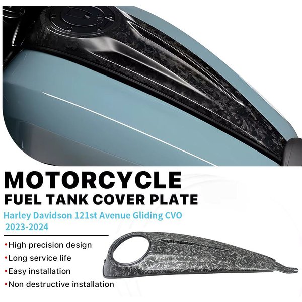 Couvercle de réservoir de carburant pour moto Harley Davidson Street Glide CVO Road Glide 2023 – 2024, accessoires de Forge en carbone, réservoir de carburant à gaz