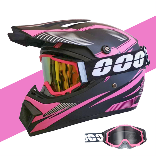 Kask dziecięcy Off-Road Champion z certyfikatem DOT, pełnotwarzowy kask MX i Dirt Bike z goglami