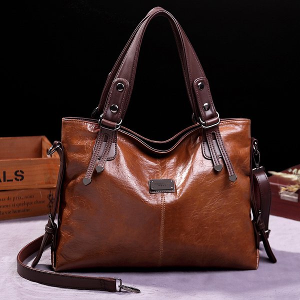 Annmouler New Design Women Handbags Pu Leather Tote Bag Vintage Soft Shoulder Bag Large Crossbody Bag foor Ladies