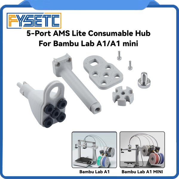 Für Bambu Lab A1/A1MINI V2.0 5-Port-Hub AMS Lite Filament-Hub-Kit Verbesserte 3D-Drucker-Teile für Bambu Lab A1 A1MINI