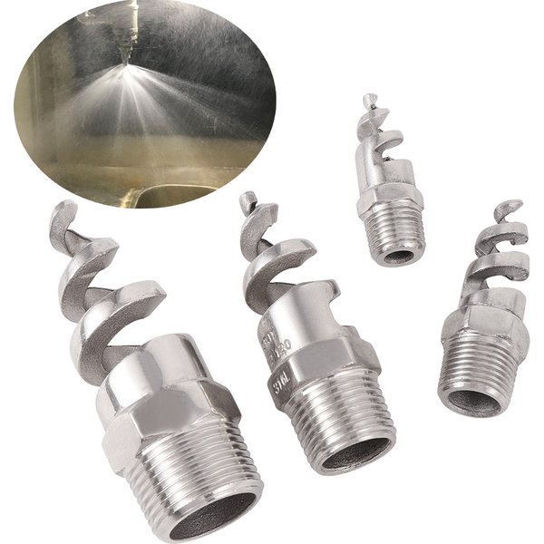 Buse à Jet en spirale 3/8 "1/2" 3/4 "1/4" 1 ", filetage mâle, buse d'atomisation à cône en spirale en acier inoxydable, tête d'arrosage de pulvérisation pour jardin