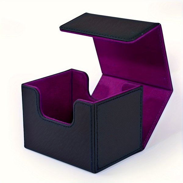 Boîte de rangement pour cartes, boîte de rangement pour 100 cartes à simple pochette, étui pour cartes en cuir PU avec aimant puissant pour cartes TCG