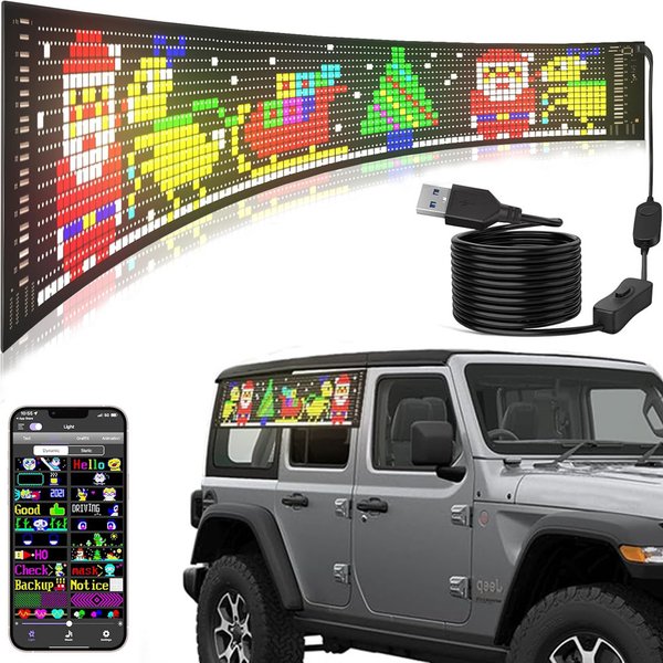 LED DIY Matrix Pixel Panel LED-Anzeige LKW-Augen Auto-Schild Animation Bluetooth App-Steuerung Programmierbarer Flexibler Bildschirm