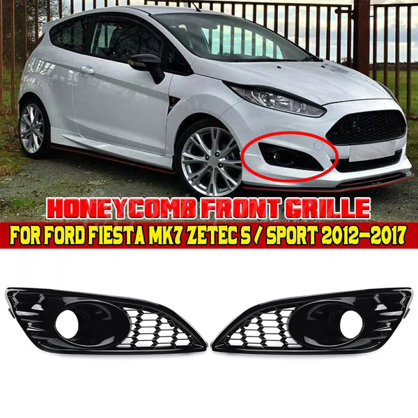 2 SZTUK Siatkowy przedni zderzak o strukturze plastra miodu Dolna osłona przeciwmgielna do Ford Fiesta MK7 Zetec S / Sport 2012-2017 Światło przeciwmgielne Grill