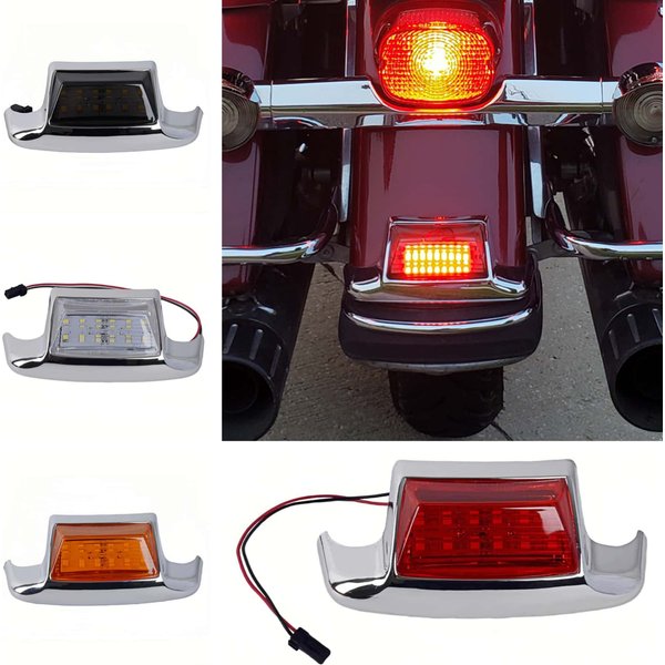 Rote/klare LED-Heckfender-Spitzenleuchte für Harley Touring Heritage Softail FLSTC 1988–2008 FLSTN 1994–1996 Road King FLHR 1994–2013