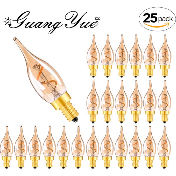 Ampoule de bougie Vintage C22, E14, 220V, 1.5W, variable, 2200K, Filament en spirale ambre, pendentif, lustre, ampoule de remplacement décorative