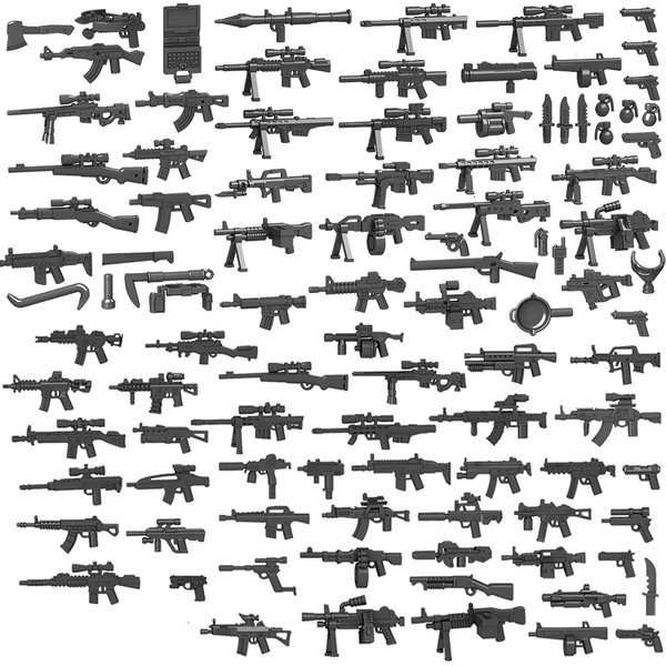 25/50/100/200 pièces Blocs de construction d'armes militaires SWAT, canons, armes, armée, police, figurines MOC, accessoires DIY, briques de modèle, jouets DIY