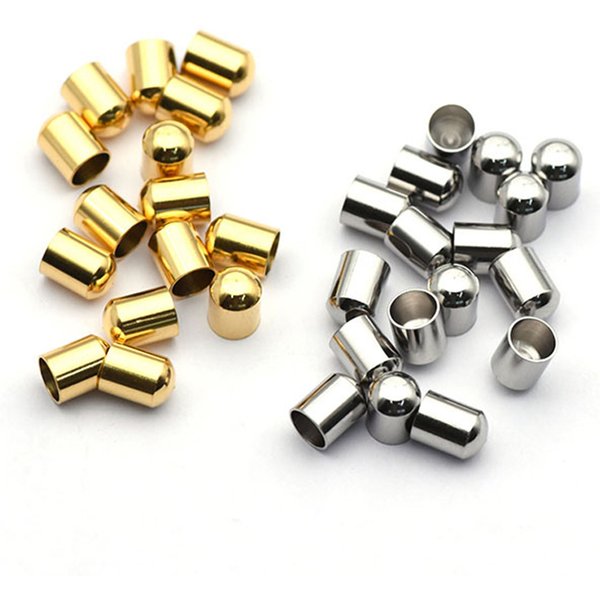20pcs Gold Color Stainless Steel Fastener Crimp Clasps Cord for Jewelry Making DIY