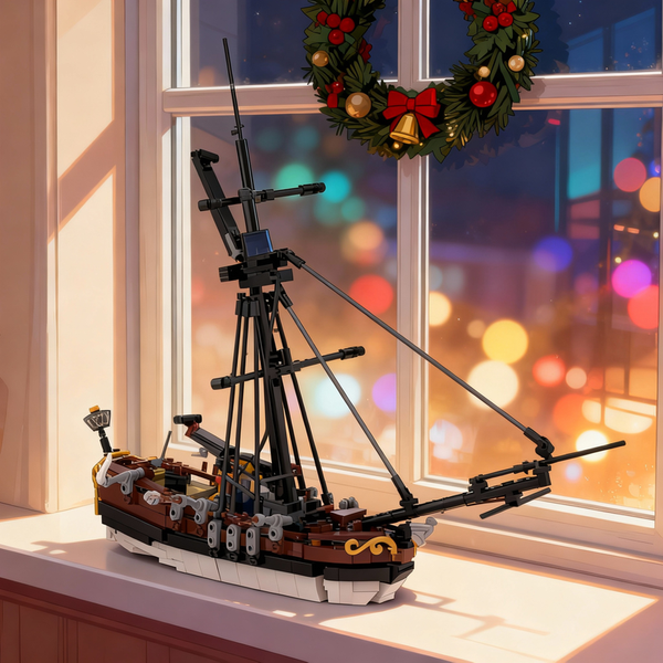 773-teiliges MOC Piraten-Set DER GARGOYLE Piraten-Bermuda-Cutter Vollständiges Modellbau-Set Weihnachtsgeschenke Konstruktions-Lernspielzeug