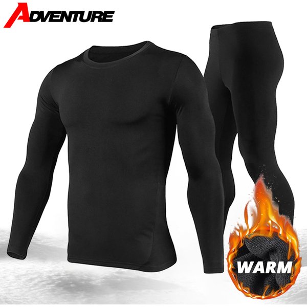 HEROBIKER ensemble de sous-vêtements thermiques doublés polaire pour hommes couche de Base de ski de moto hiver chaud longs Johns chemises et hauts bas costume
