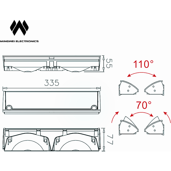 K212 12-Zoll-Horn-Diffusorplatte für Line Array, Ersatzteil 335 x 77 x 55 mm, kompatibel mit MW Audio PRO Audio-Lautsprecher