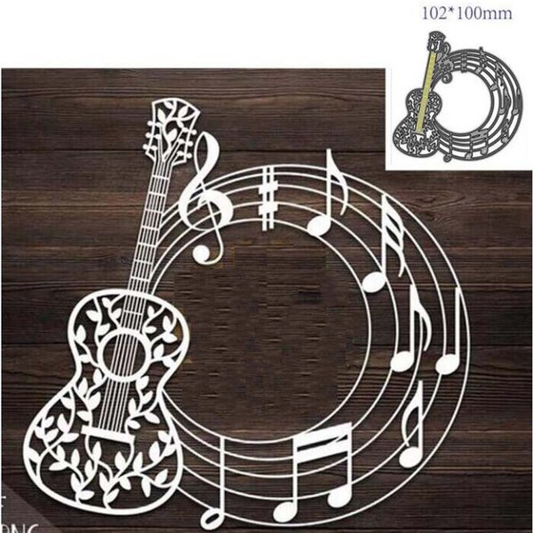 Note de musique guitare décoration matrices de découpe en métal bricolage Scrapbook cartes en papier gaufrage artisanat découpé artisanat fait à la main