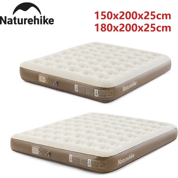 Naturehike Camping-Luftmatratze für 2-3 Personen mit integrierter Pumpe, Outdoor-Reise-Strand-Luftmatratze, Schlafmatte, 25 cm dick