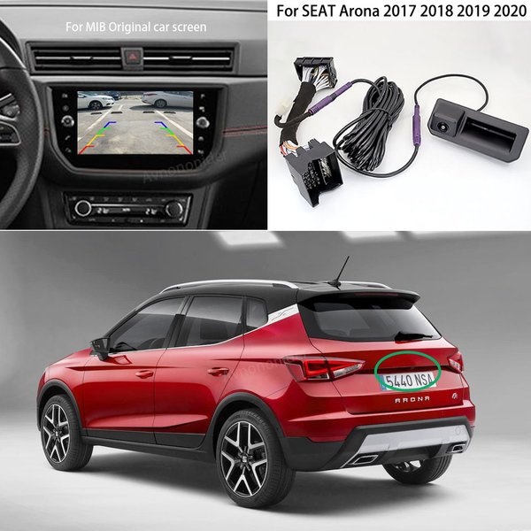 Caméra de recul à trajectoire dynamique Canbus, pour SEAT Arona 2017 2018 2019 2020, caméra de recul de voiture, fonctionne avec l'unité MIB2 STD