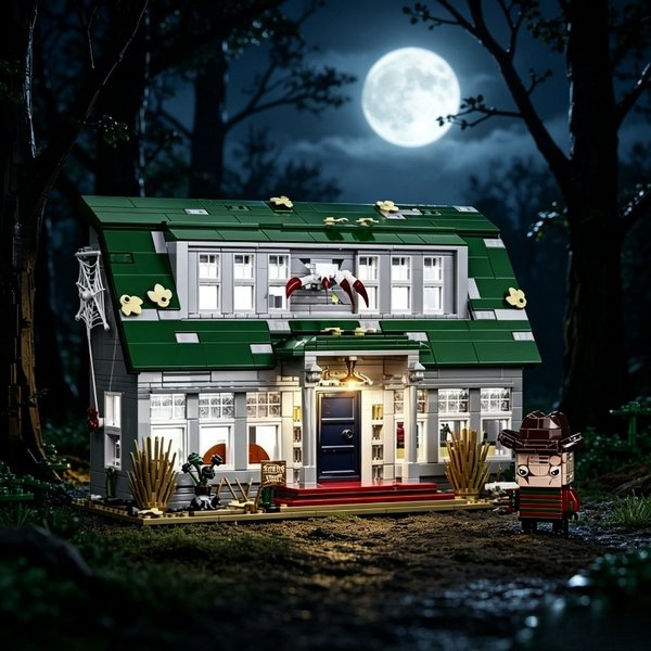 Briques de construction Freddy's House Villa : Modèle de chalet simulé MOC, jouet décoratif pour la maison, cadeau de festival pour garçons