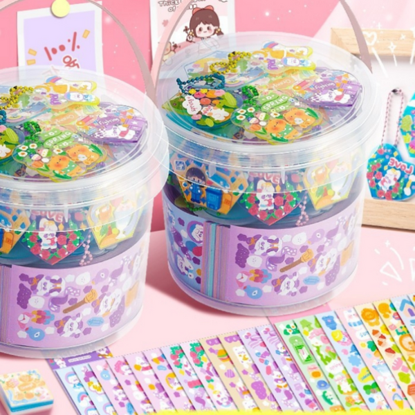 Goo Card Set Guka Bucket Sticker Set Hand Account Toy Children's Hand Account Tool Set Cute Kawaii Sticker Toy Gift