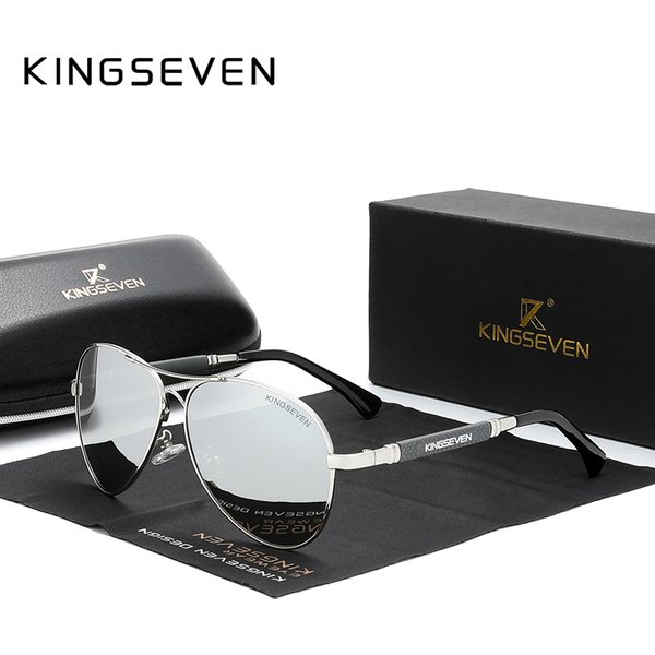 KINGSEVEN, lunettes de soleil polarisées pour hommes en alliage de titane de qualité, nouvelle tendance, lunettes de soleil pour femmes, lunettes de pilote, lunettes à miroir, Oculos De Sol