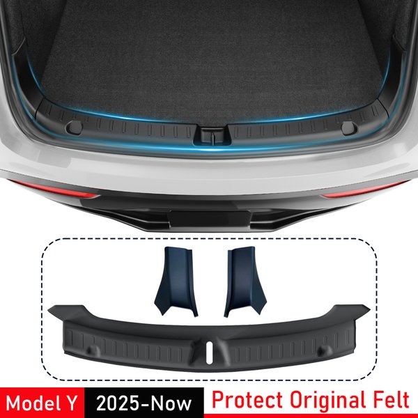 Hintere Stoßstange, Kofferraum-Schwellen-Abdeckungsschutz pour Tesla Model Y 2025 2026, Juniper-Stoßstangenschutz, Cargo-Einlagen, Matten, Kick-Pads, Accessoire
