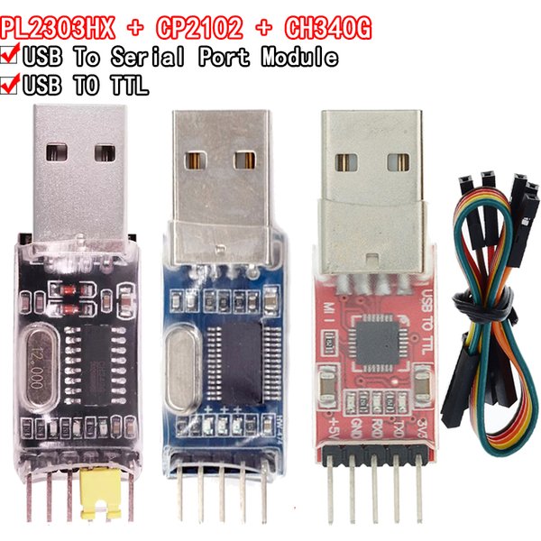 3pcs/lot =1PCS PL2303HX+1PCS CP2102+1PCS CH340G USB TO TTL for arduino PL2303 CP2102 5PIN USB to UART TTL Module
