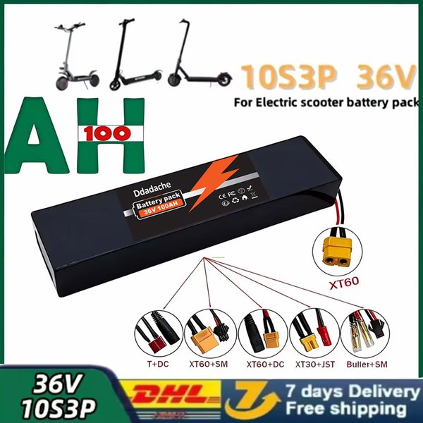 Verbesserter wiederaufladbarer 10S3P 36V 10000mAh 42V Elektro-Akku 18650 Lithium M365 für XT60-JST XT30-JST XT60-SM XT60-Stecker