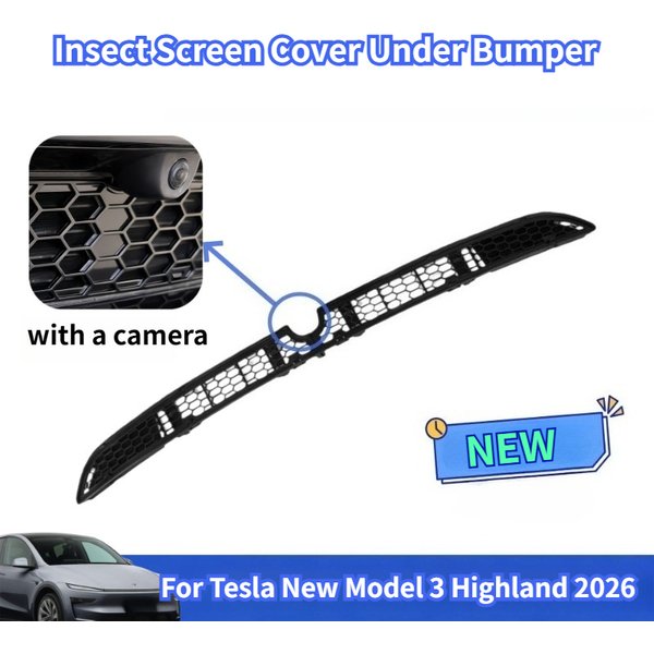 For Tesla Model 3 Highland 2026 Front Bumper Grill Mesh Air Inlet Vent Cover Grille Guards Protector Anti-insect Net Accessories