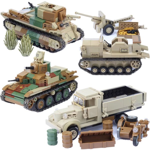 Militärisches WW2 Schweres Panzerfahrzeug Typ 89 92 Kettenkampfpanzer Armee-Waffen Bausteine Klassisches Modell Spielzeug Jungen Geschenke