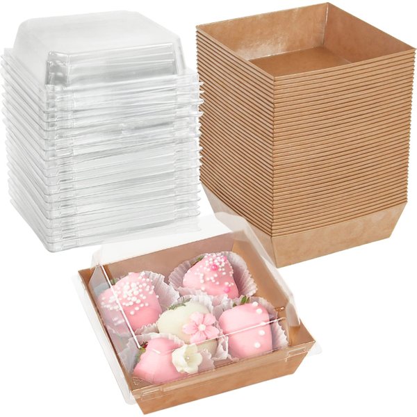 Boîte à gâteau en papier kraft, dessert, biscuit, sandwich, nourriture, beaucoup, mariage, fête d'anniversaire, fournitures de Noël, décoration d'intérieur, 5/10 pièces